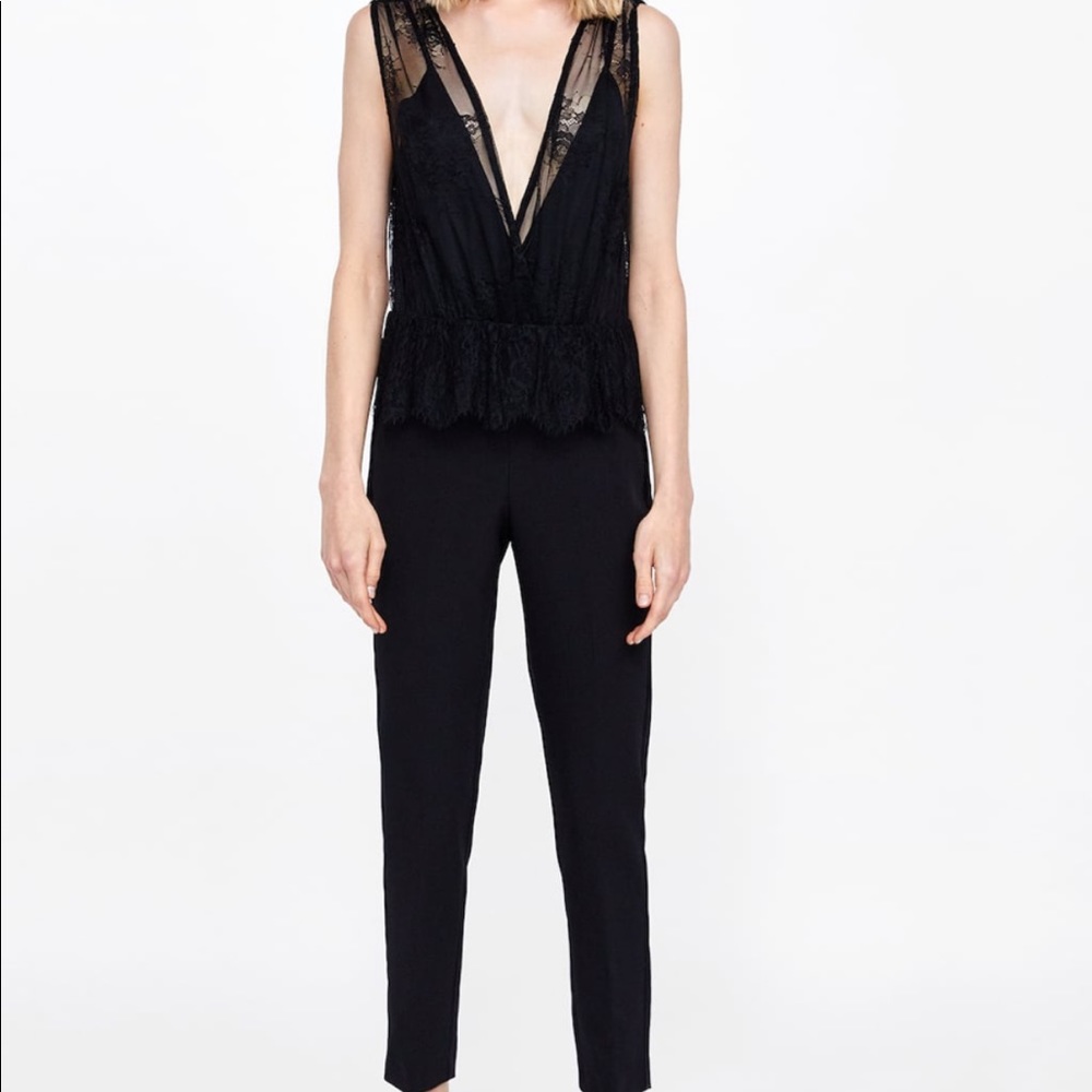 ZARA Black Lace Jumpsuit